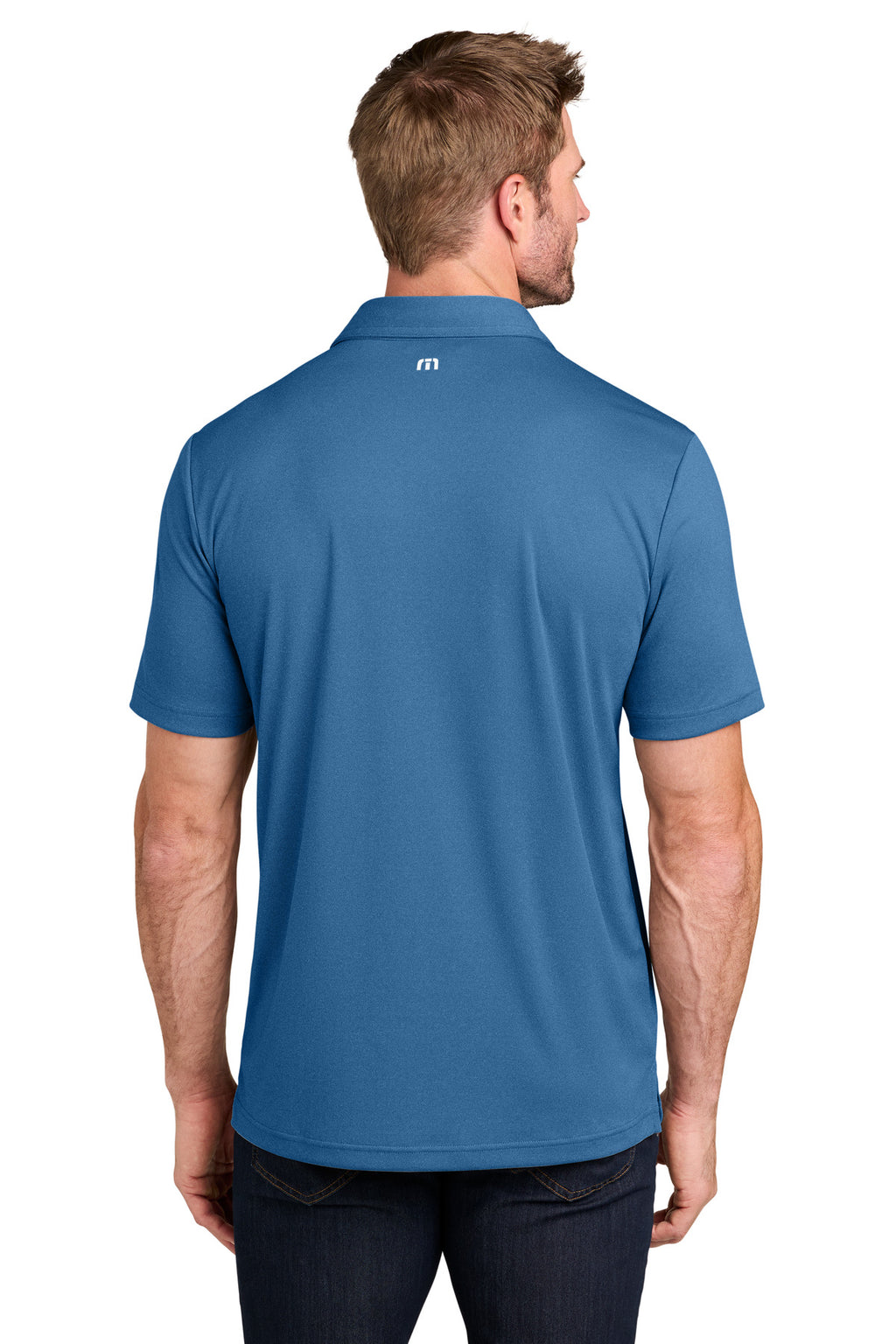 TravisMathew Coto Performance Polo. TM1MU410 - Brilliant Blue Heather - back
