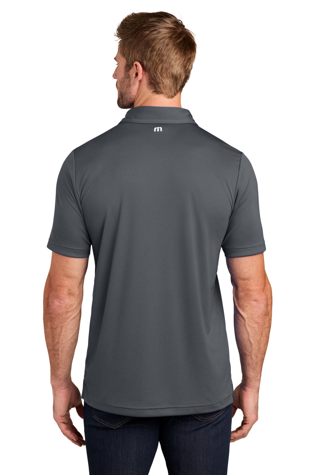 TravisMathew Coto Performance Polo. TM1MU410 - Quiet Shade Grey/ Black - back
