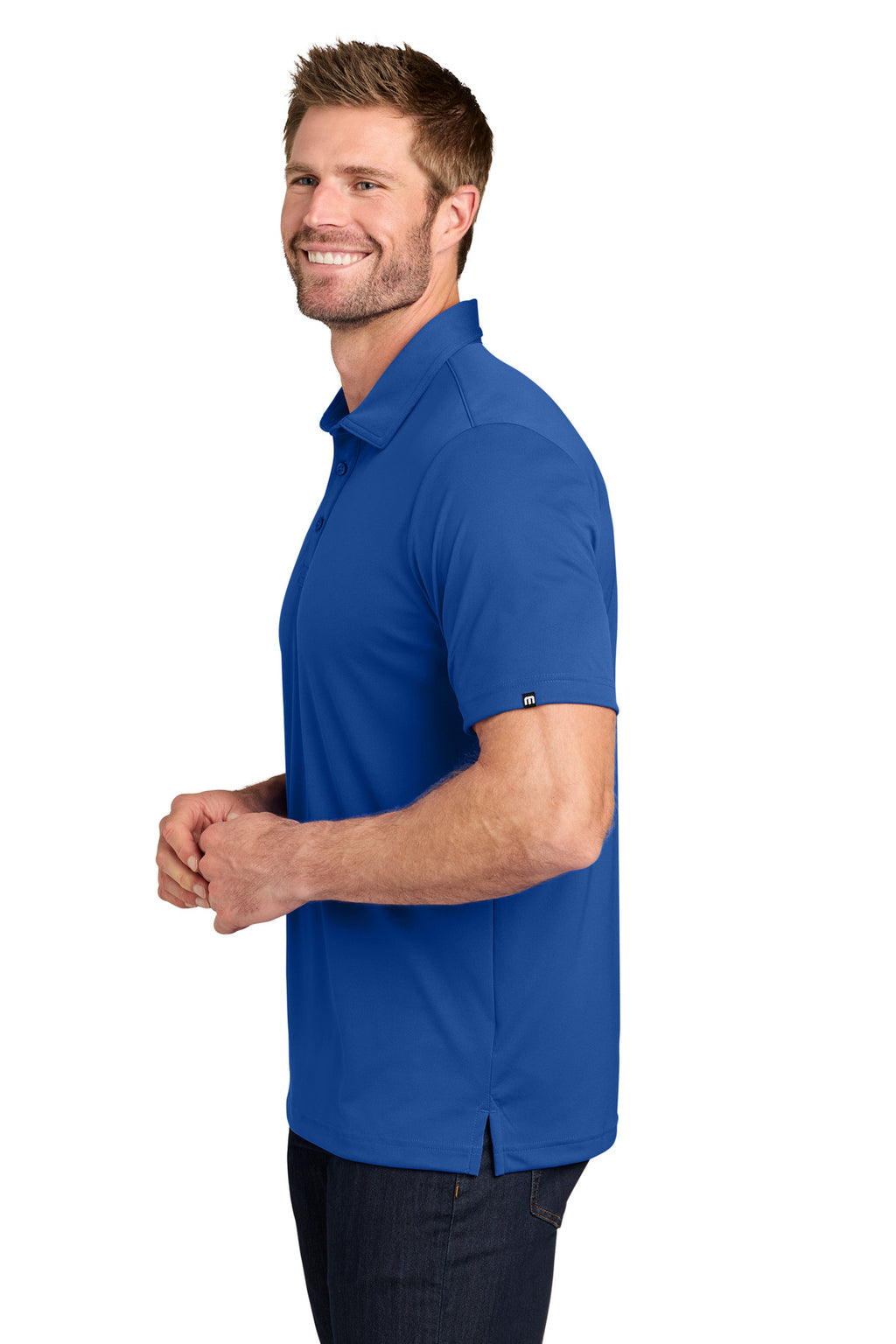 TravisMathew Coto Performance Polo. TM1MU410 - Royal Blue - side