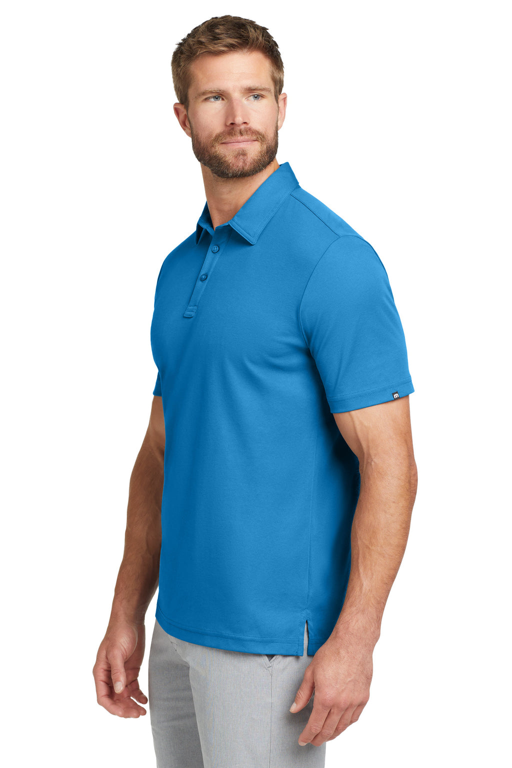TravisMathew Oceanside Solid Polo. TM1MU411 - Classic Blue - side