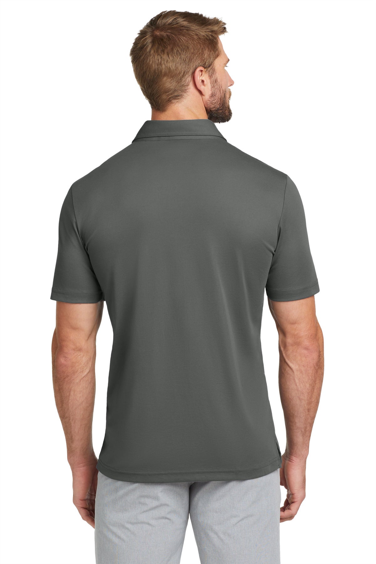 TravisMathew Oceanside Solid Polo. TM1MU411 - Quiet Shade Grey - back