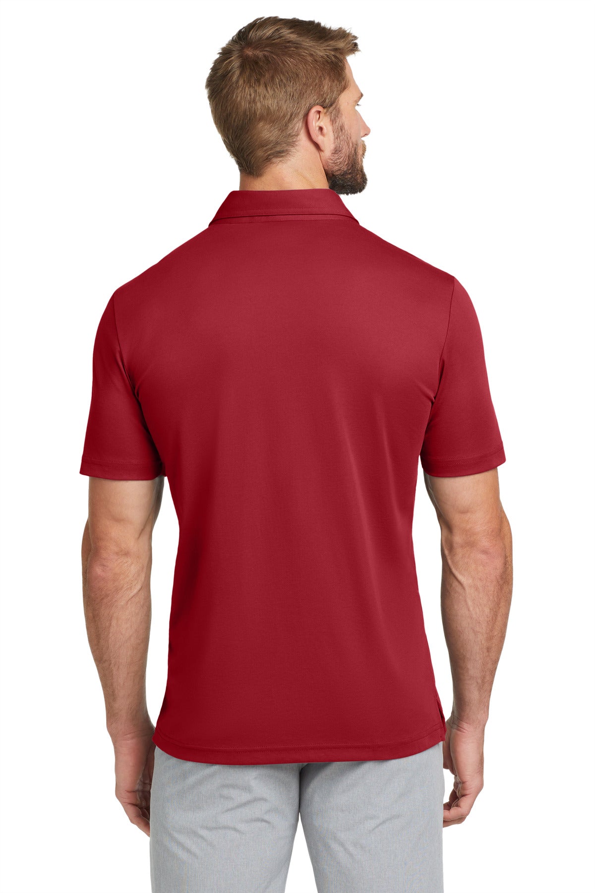 TravisMathew Oceanside Solid Polo. TM1MU411 - Scooter Red - back