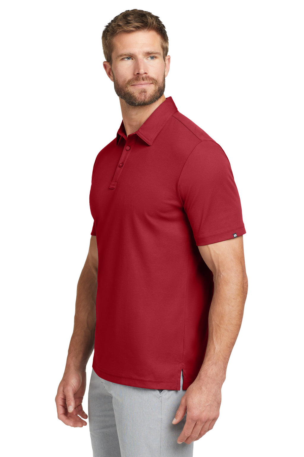 TravisMathew Oceanside Solid Polo. TM1MU411 - Scooter Red - side