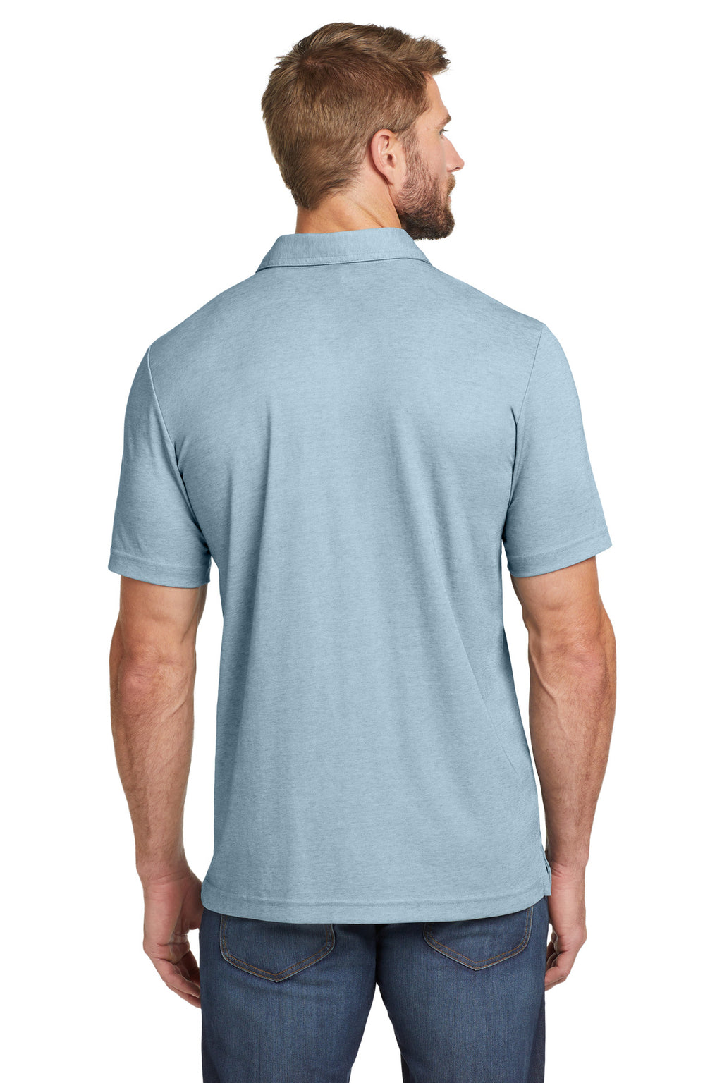TravisMathew Oceanside Heather Polo. TM1MU412 - Allure Heather - back