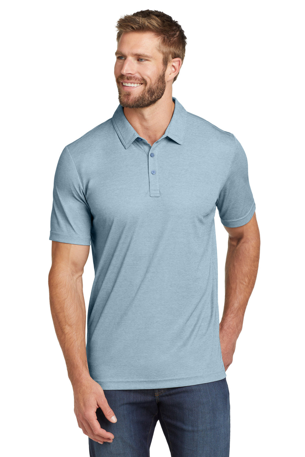 TravisMathew Oceanside Heather Polo. TM1MU412 - Allure Heather - front