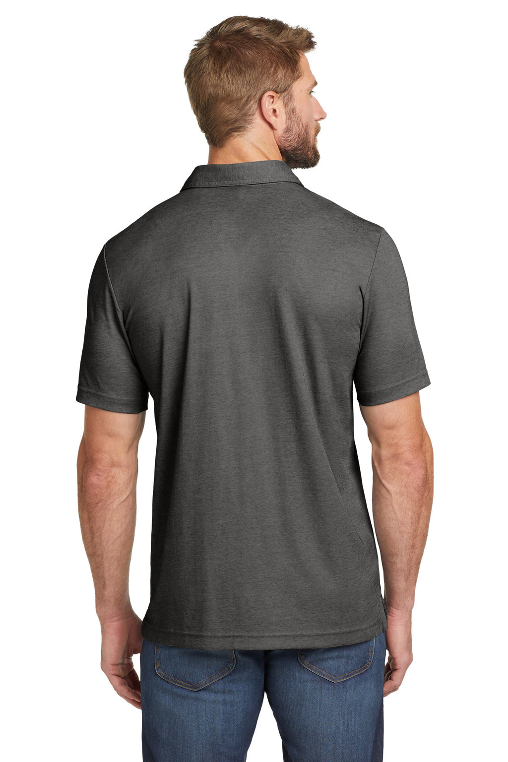 TravisMathew Oceanside Heather Polo. TM1MU412 - Black Heather - back