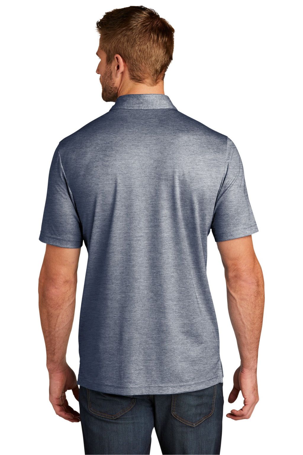 TravisMathew Oceanside Heather Polo. TM1MU412 - Blue Nights Heather - back
