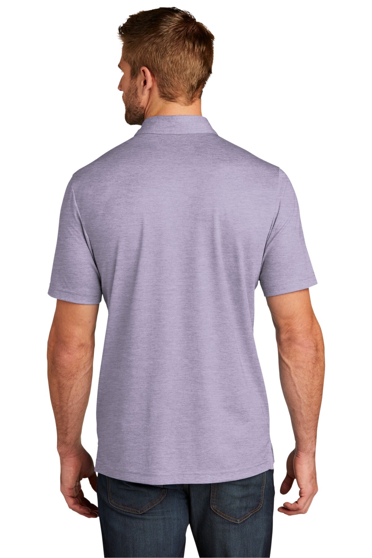 TravisMathew Oceanside Heather Polo. TM1MU412 - Purple Sage Heather - back