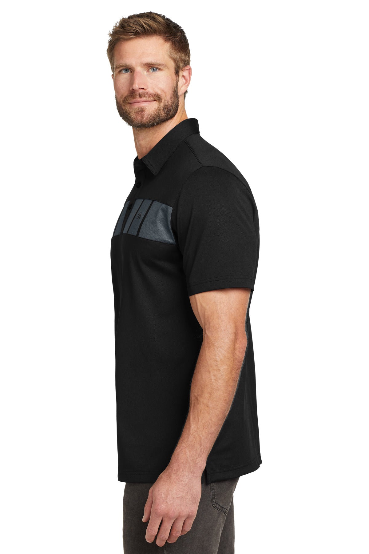 TravisMathew Cabana Chest Stripe Polo. TM1MU416 - Black - side