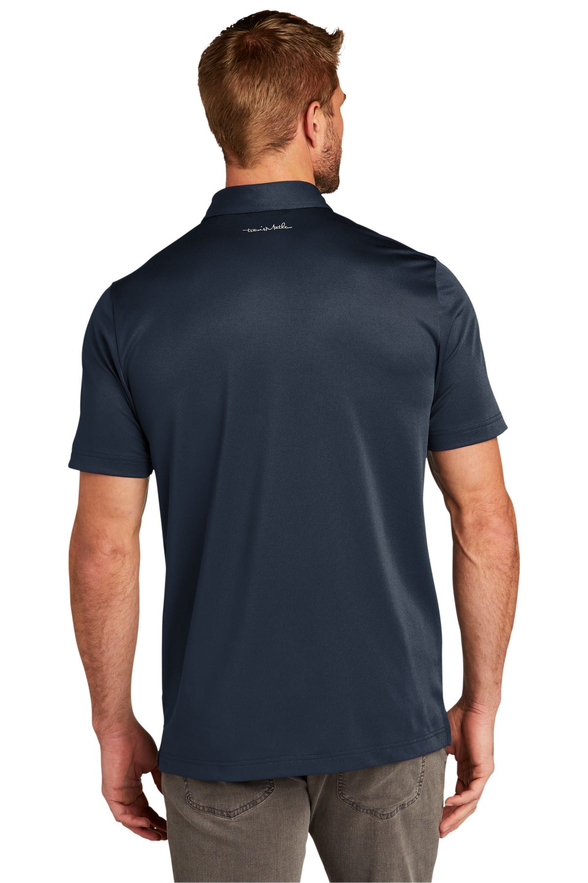TravisMathew Cabana Chest Stripe Polo. TM1MU416 - Blue Nights - back