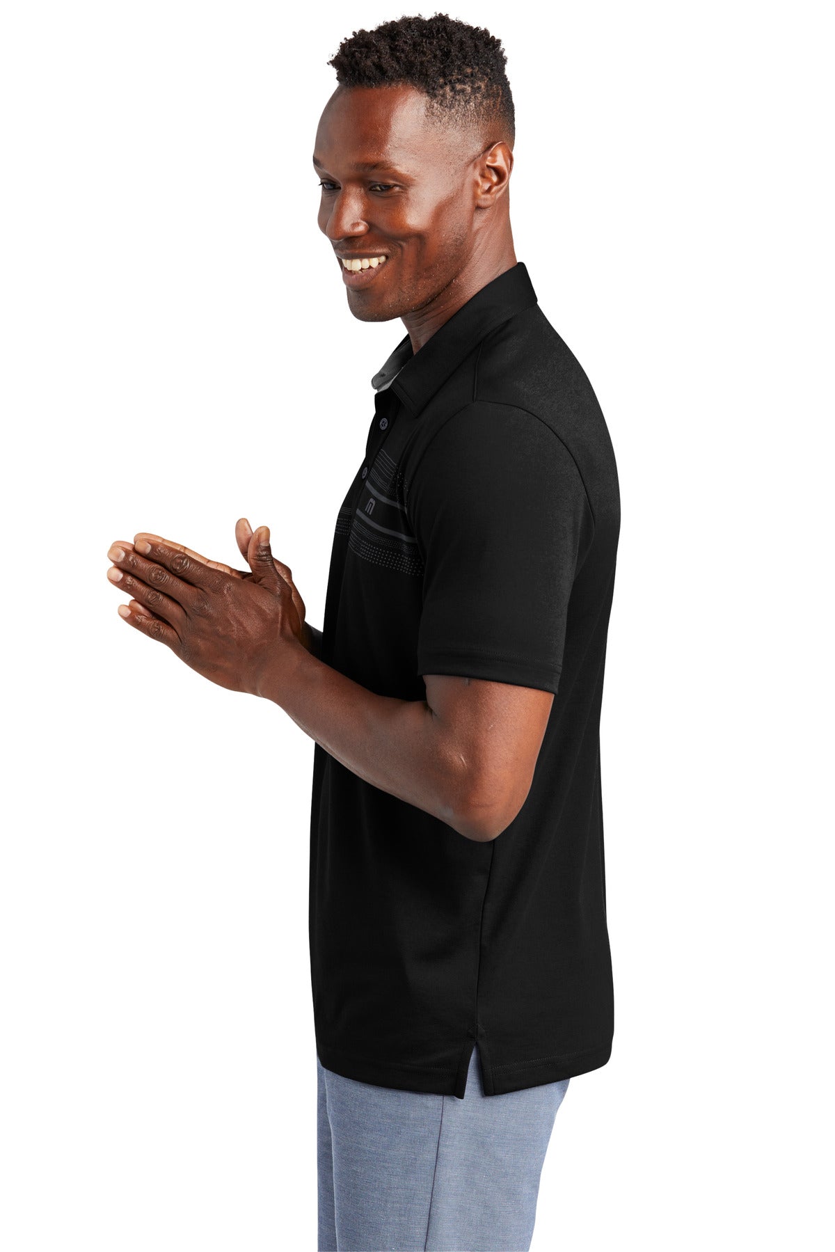 TravisMathew Monterey Chest Stripe Polo TM1MW450 - Black - side
