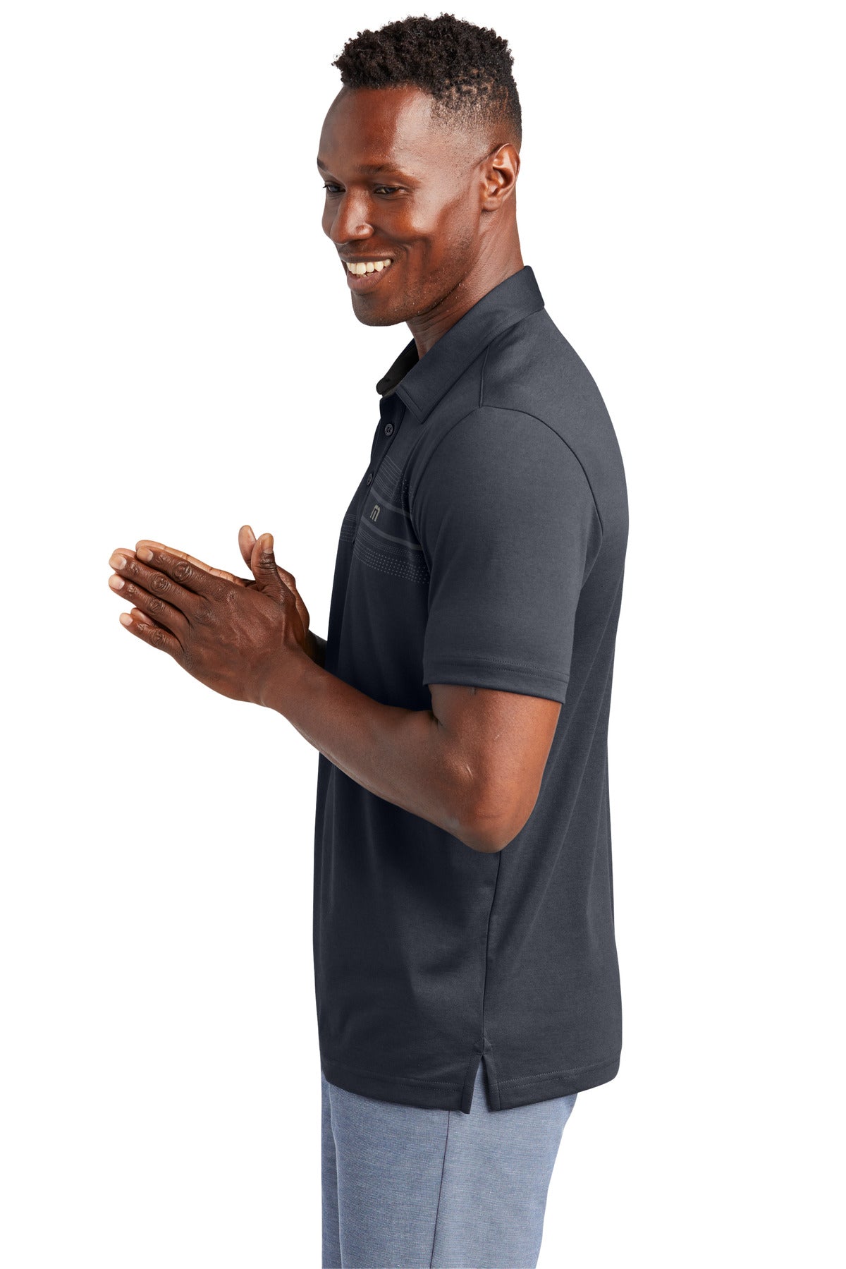 TravisMathew Monterey Chest Stripe Polo TM1MW450 - Blue Nights - side