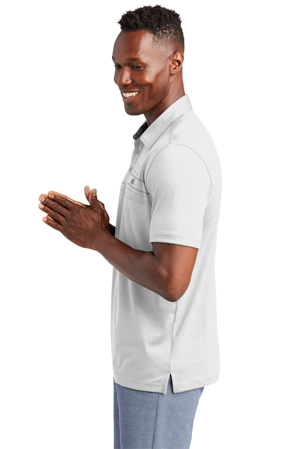 TravisMathew Monterey Chest Stripe Polo TM1MW450 - White - side