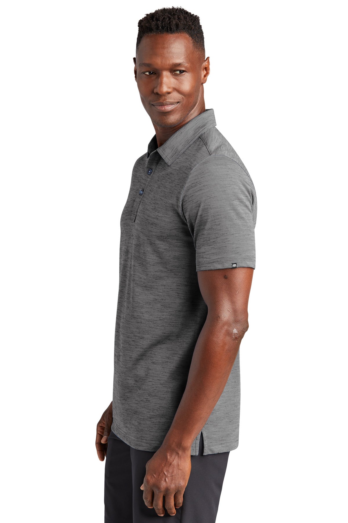 TravisMathew Auckland Slub Polo TM1MW451 - Dark Grey - side