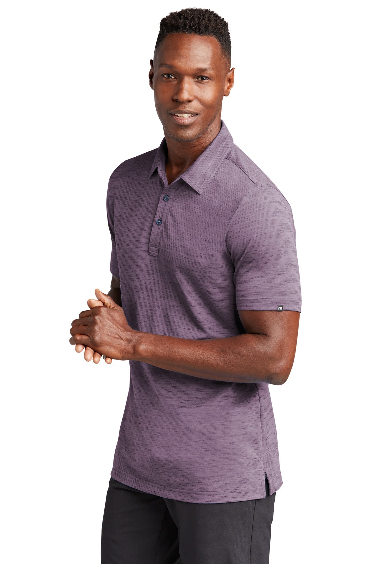 TravisMathew Auckland Slub Polo TM1MW451 - Purple Sage - three_q