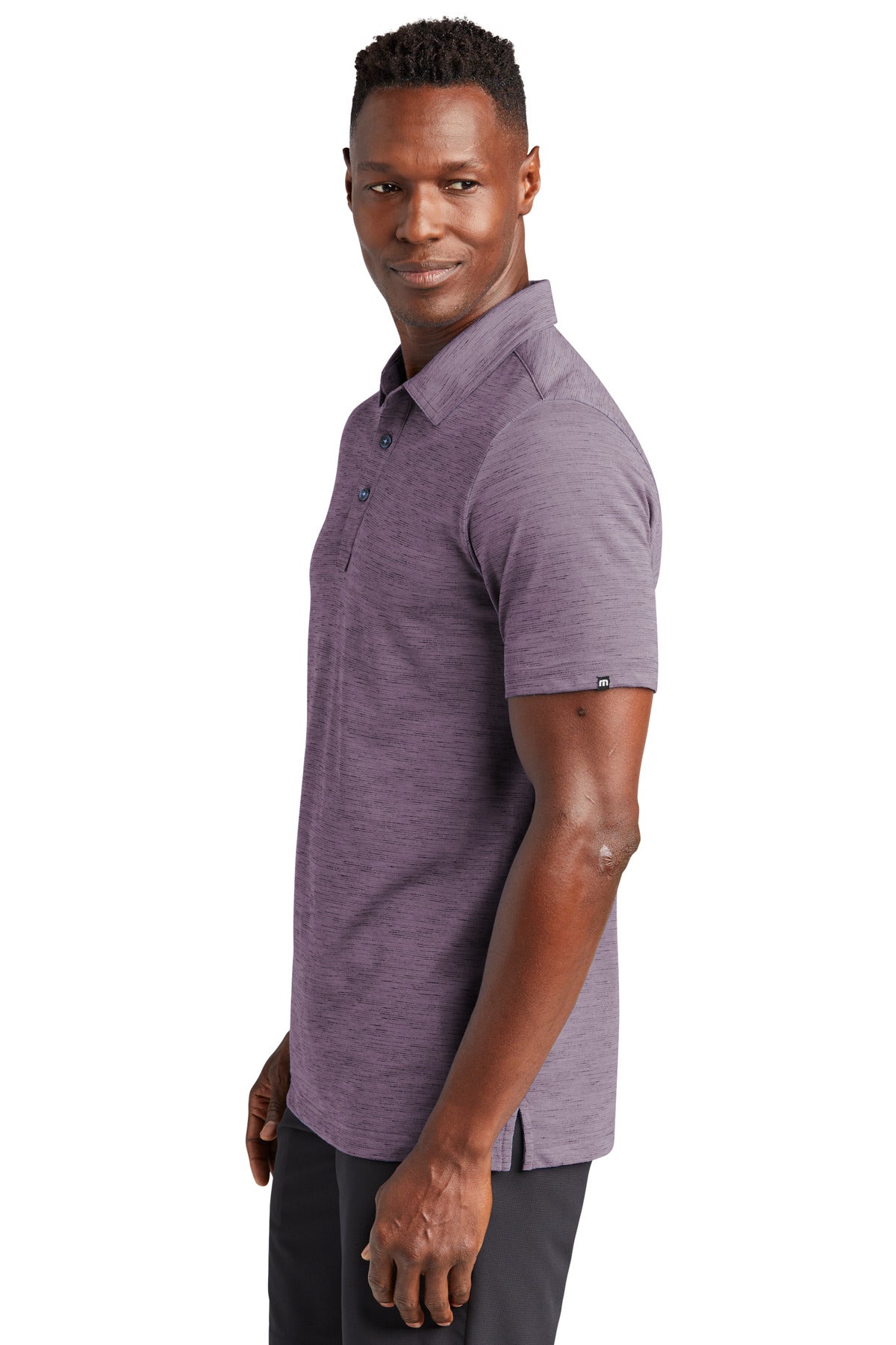 TravisMathew Auckland Slub Polo TM1MW451 - Purple Sage - side