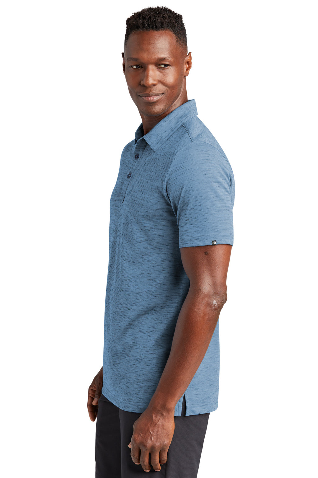 TravisMathew Auckland Slub Polo TM1MW451 - Riviera Blue - side