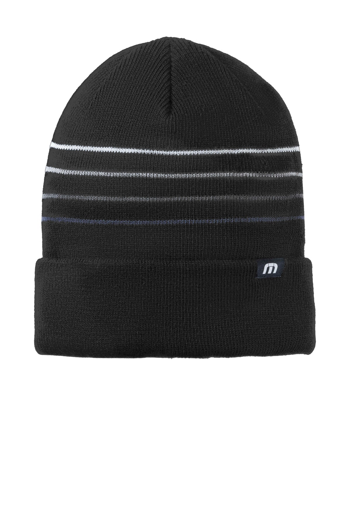 TravisMathew Striped Cuffed Beanie TM1MY393 - Black - front