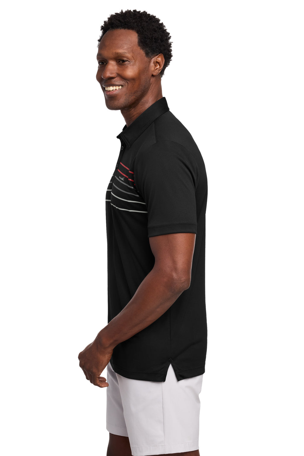 TravisMathew Coto Performance Chest Stripe Polo TM1MY400 - Black - side