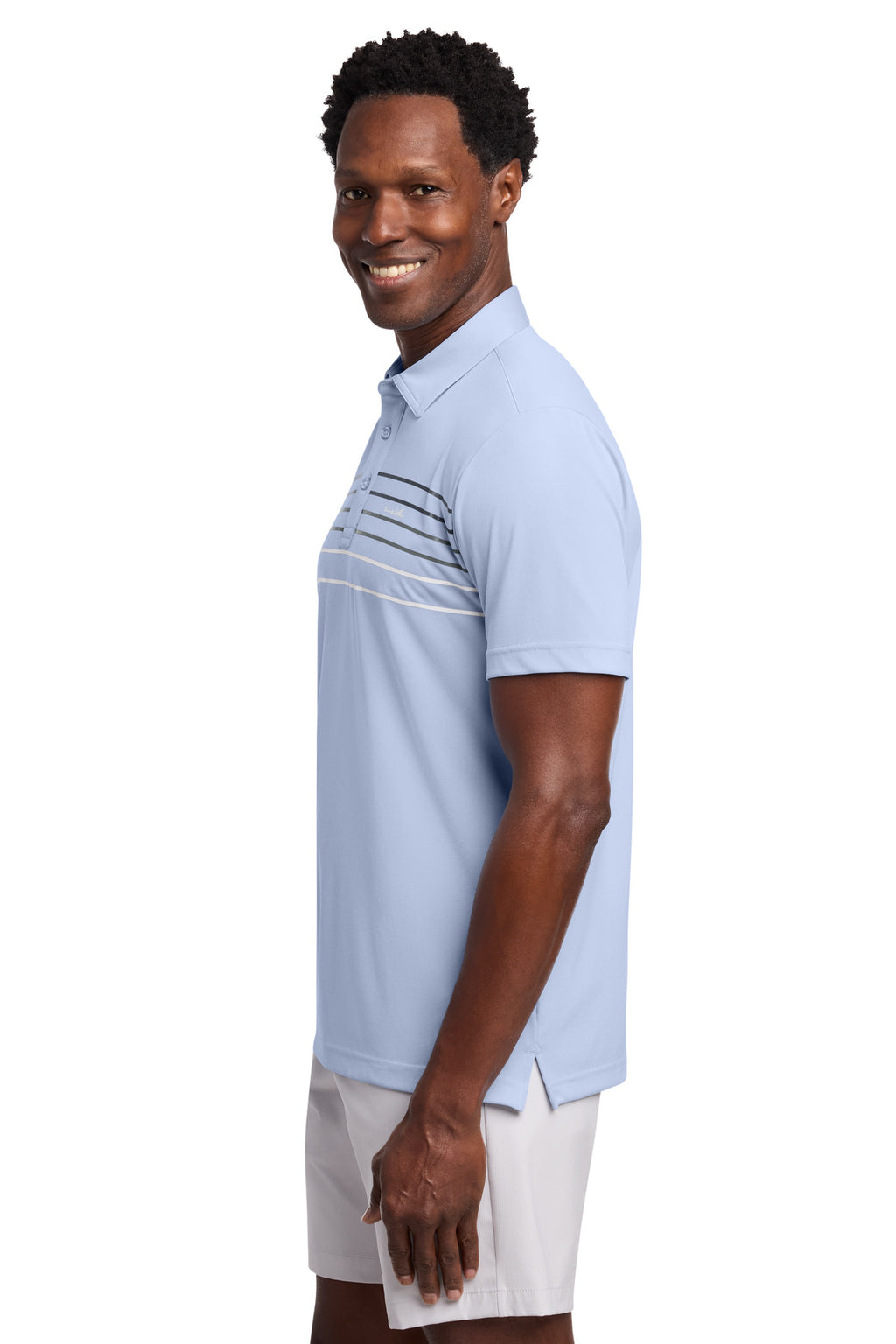 TravisMathew Coto Performance Chest Stripe Polo TM1MY400 - Kentucky Blue Heather - side