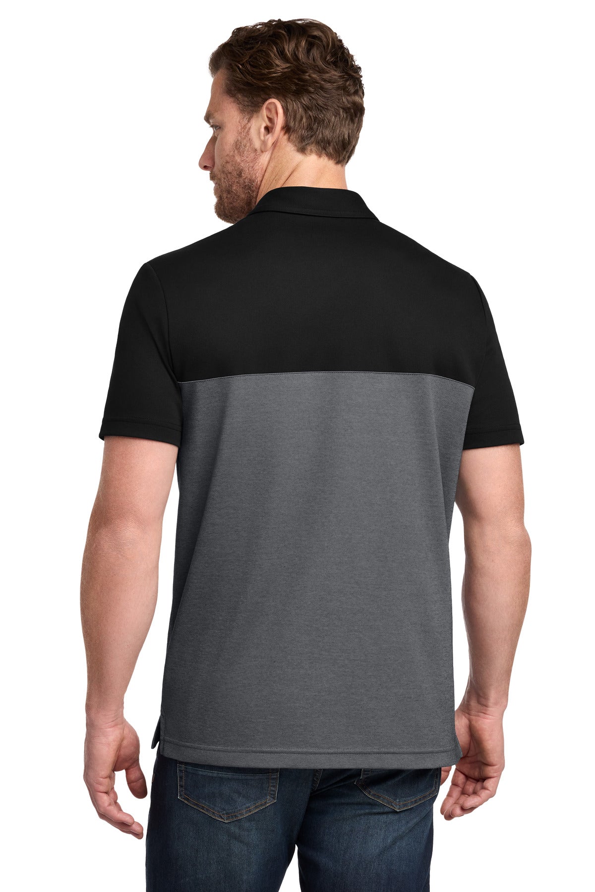 TravisMathew Sunset Blocked Polo TM1MY401 - Black/ Dark Grey Heather - back
