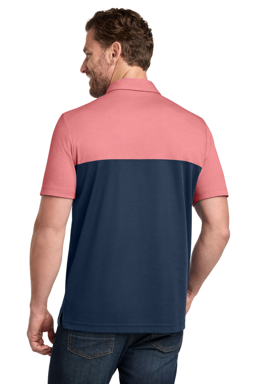 TravisMathew Sunset Blocked Polo TM1MY401 - Cardinal Heather/ Blue Nights - back