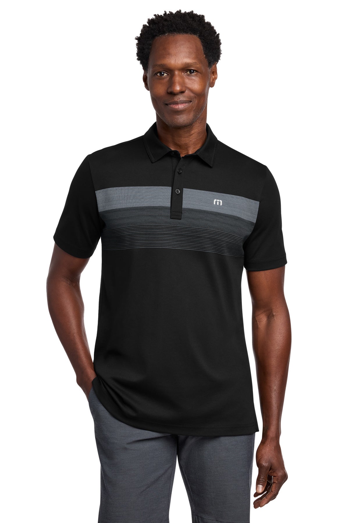 TravisMathew Coastal Chest Stripe Polo TM1MY402 - Black - front