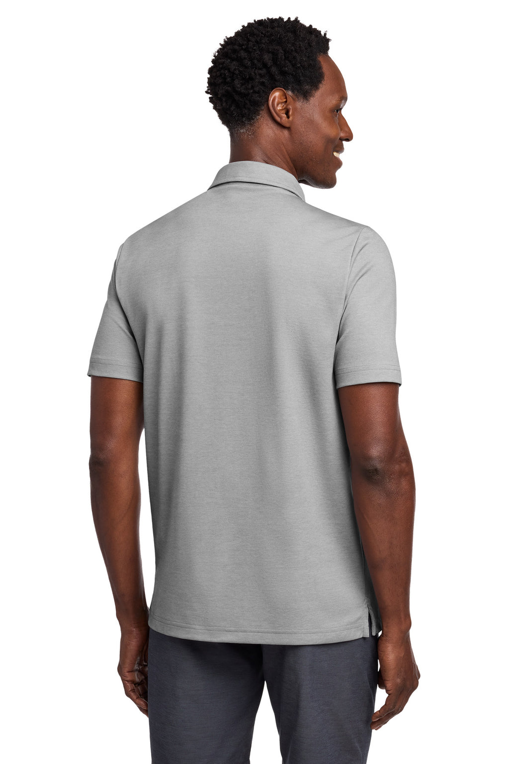 TravisMathew Coastal Chest Stripe Polo TM1MY402 - Quiet Shade Grey Heather - back