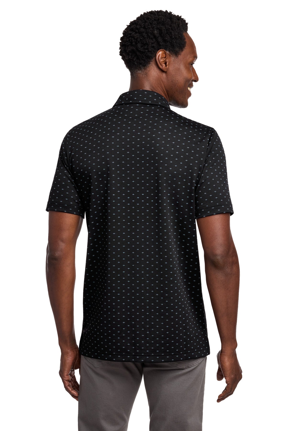 TravisMathew Oceanside Geo Polo TM1MY403 - Black/ Aegean Blue - back