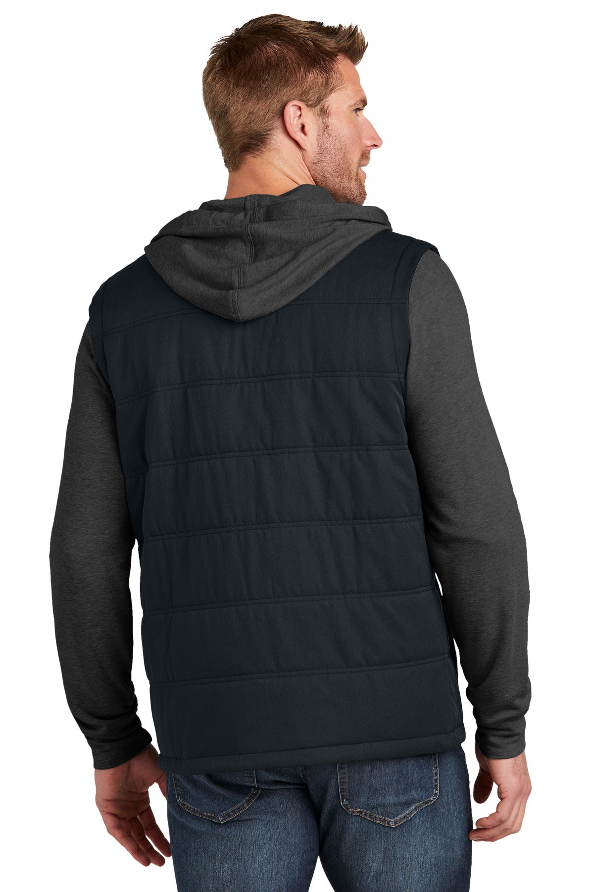 TravisMathew Tides Up Hooded Jacket TM1MZ336 - Black/ Black Heather - back
