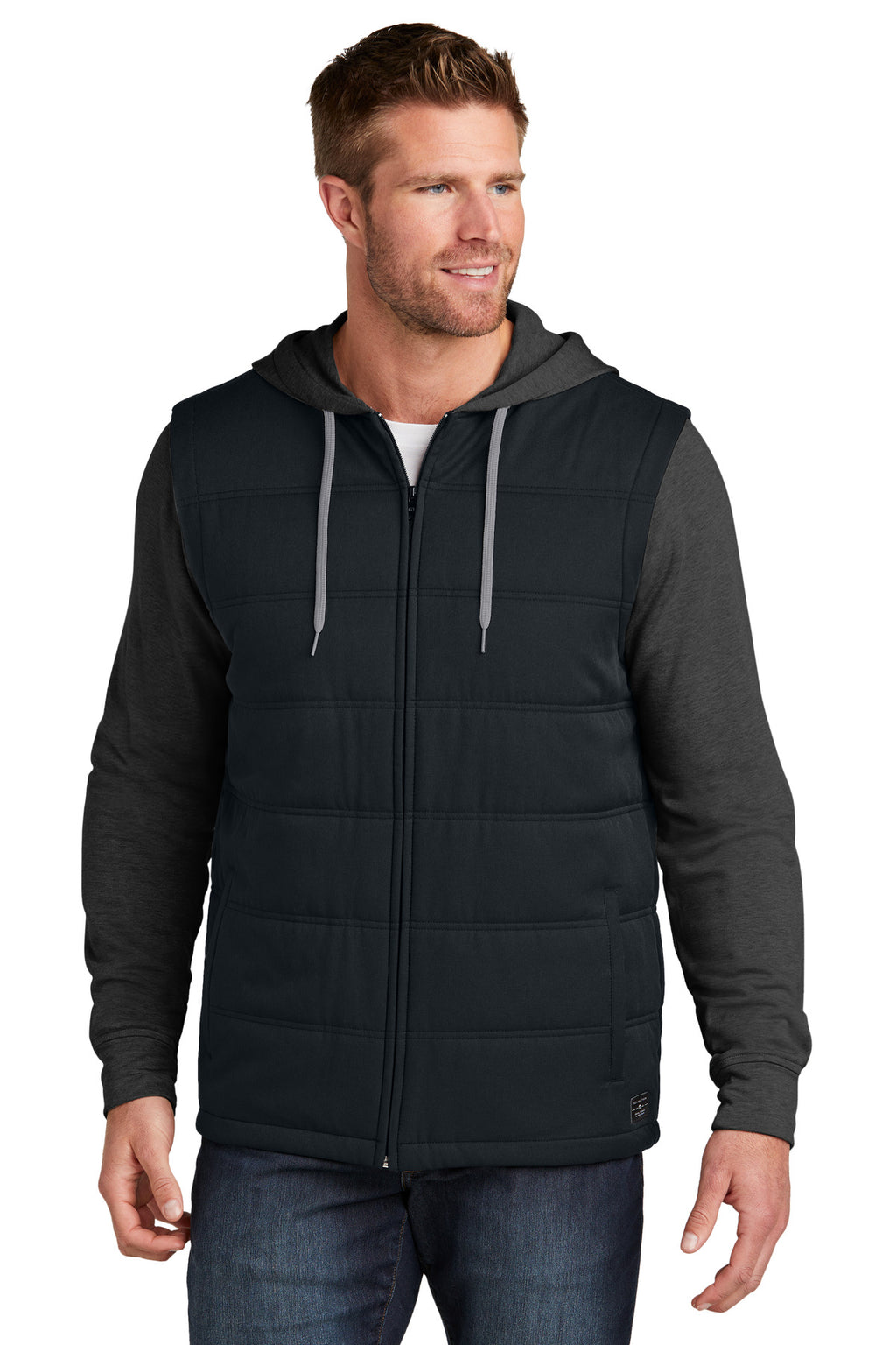 TravisMathew Tides Up Hooded Jacket TM1MZ336 - Black/ Black Heather - front