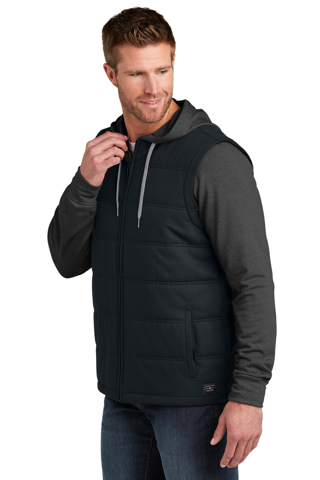 TravisMathew Tides Up Hooded Jacket TM1MZ336 - Black/ Black Heather - side