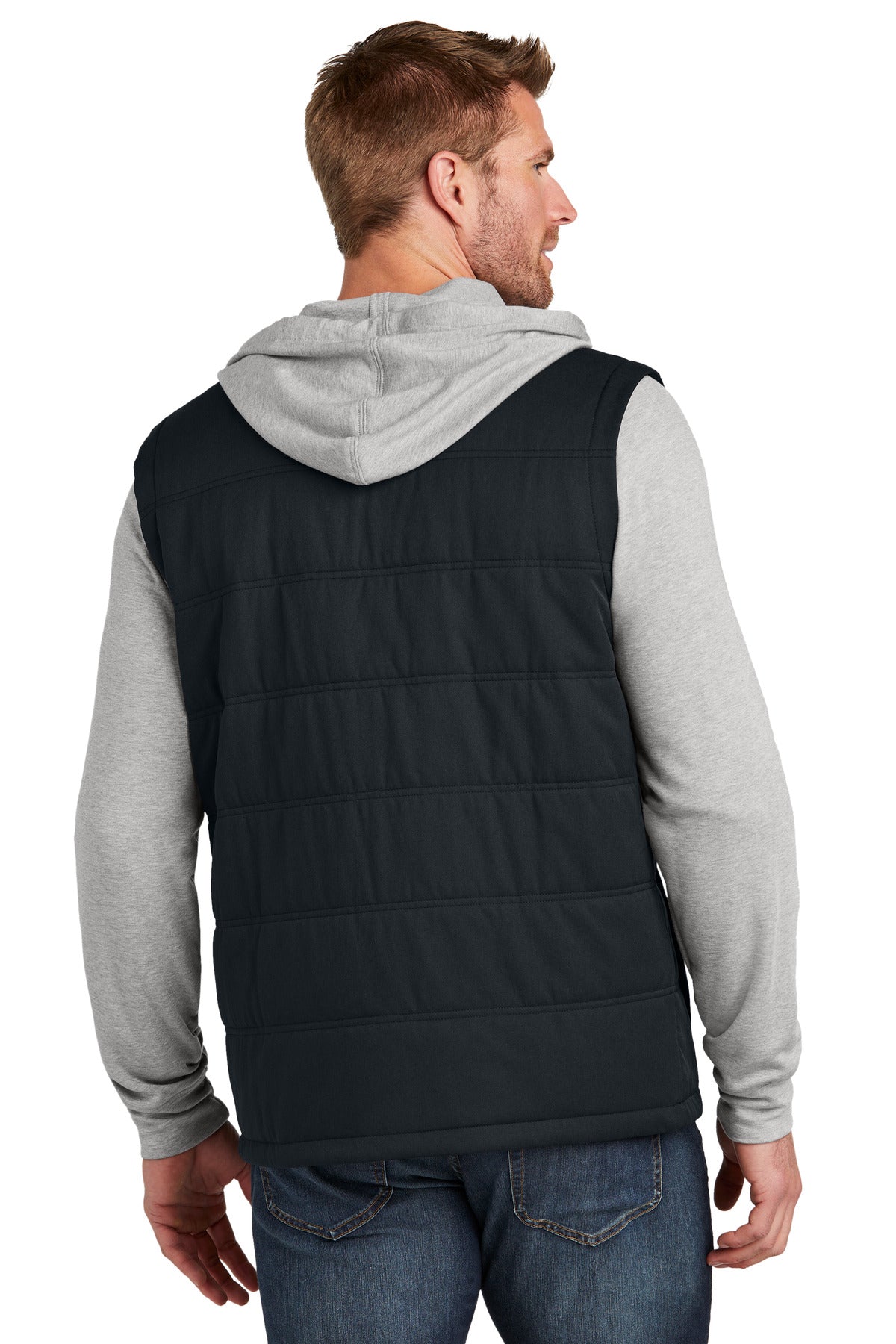 TravisMathew Tides Up Hooded Jacket TM1MZ336 - Black/ Grey Heather - back