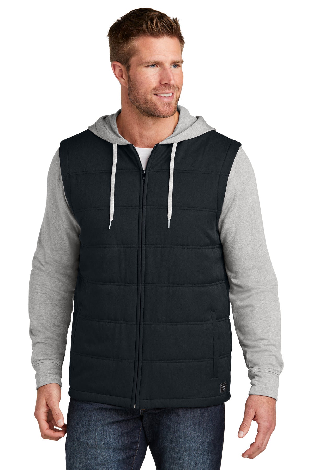 TravisMathew Tides Up Hooded Jacket TM1MZ336 - Black/ Grey Heather - front