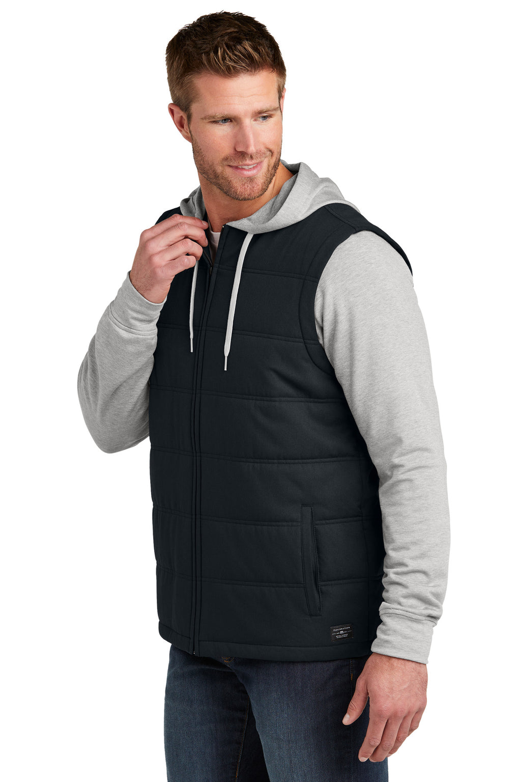 TravisMathew Tides Up Hooded Jacket TM1MZ336 - Black/ Grey Heather - side