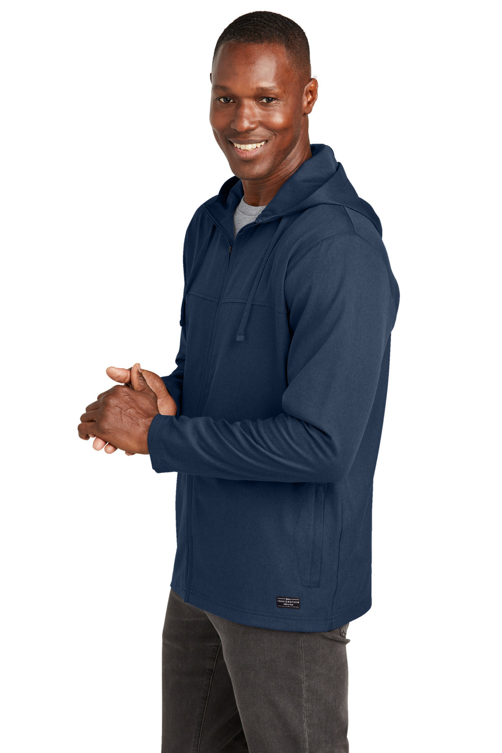 TravisMathew Balboa Hooded Full-Zip Jacket TM1MZ338 - Blue Nights Heather - side