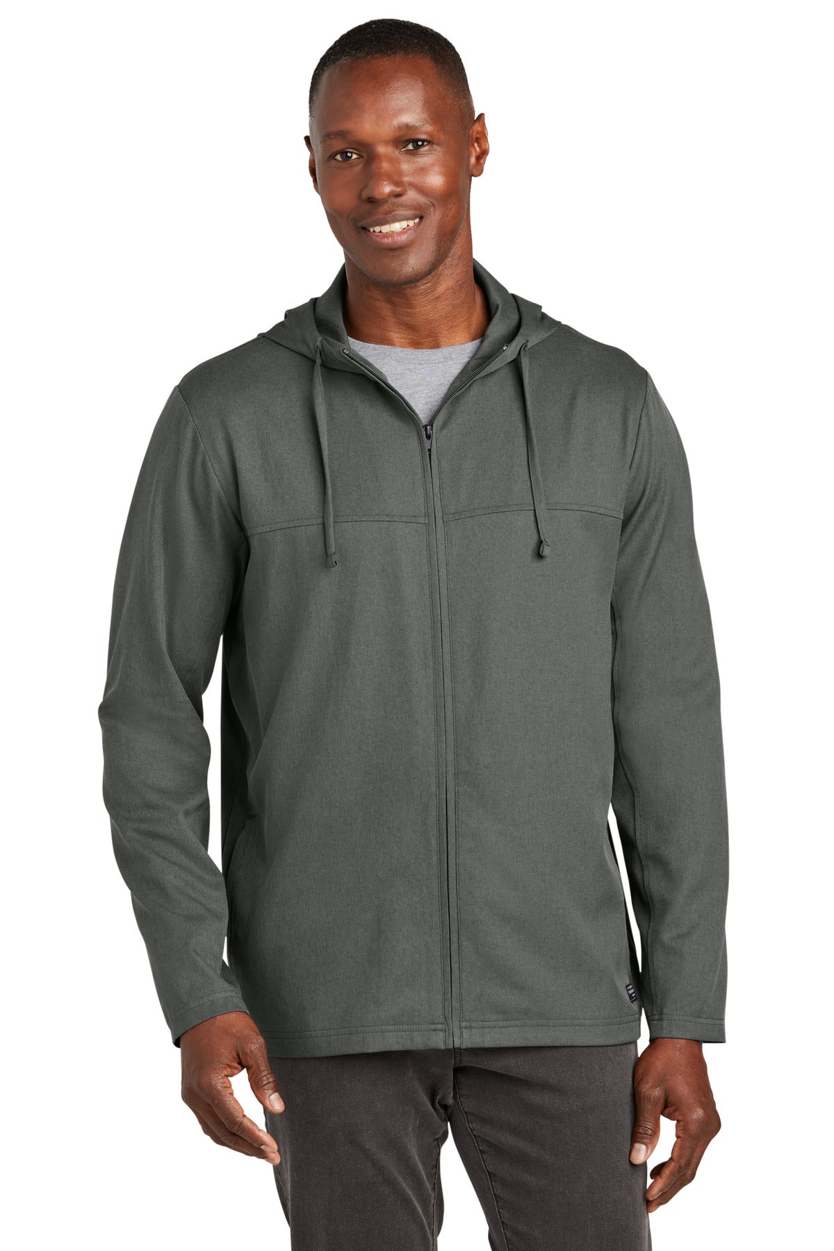 TravisMathew Balboa Hooded Full-Zip Jacket TM1MZ338 - Dark Grey Heather - front