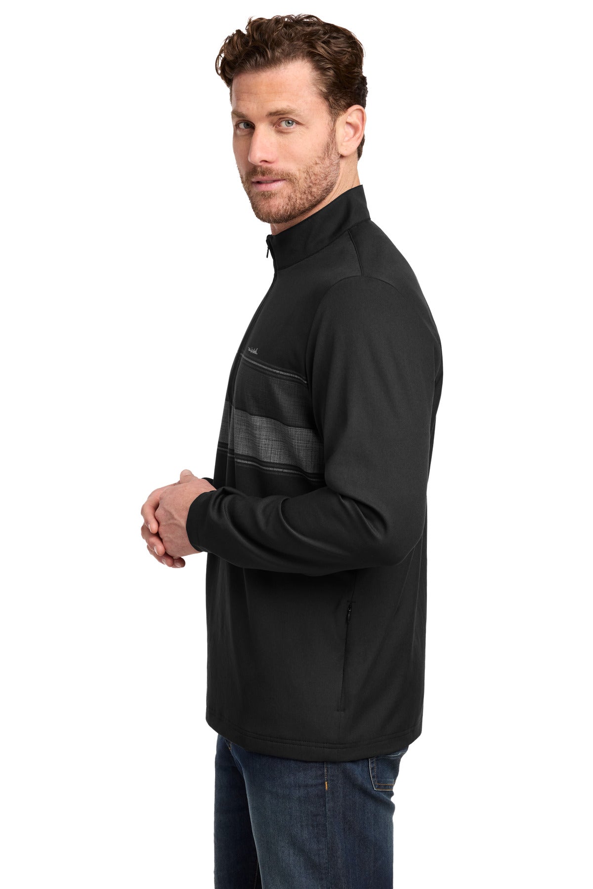 TravisMathew Balboa Chest Stripe 1/4-Zip TM1MZ340 - Black - side