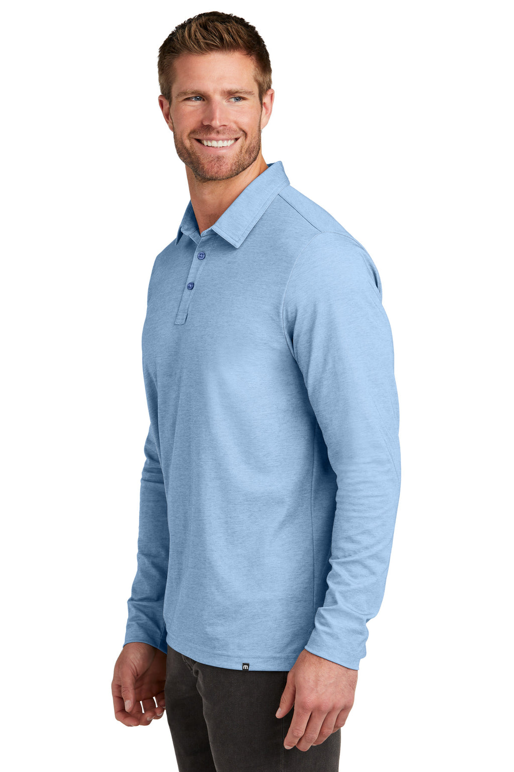 TravisMathew Oceanside Heather Long Sleeve Polo TM1MZ343 - Allure Heather - side