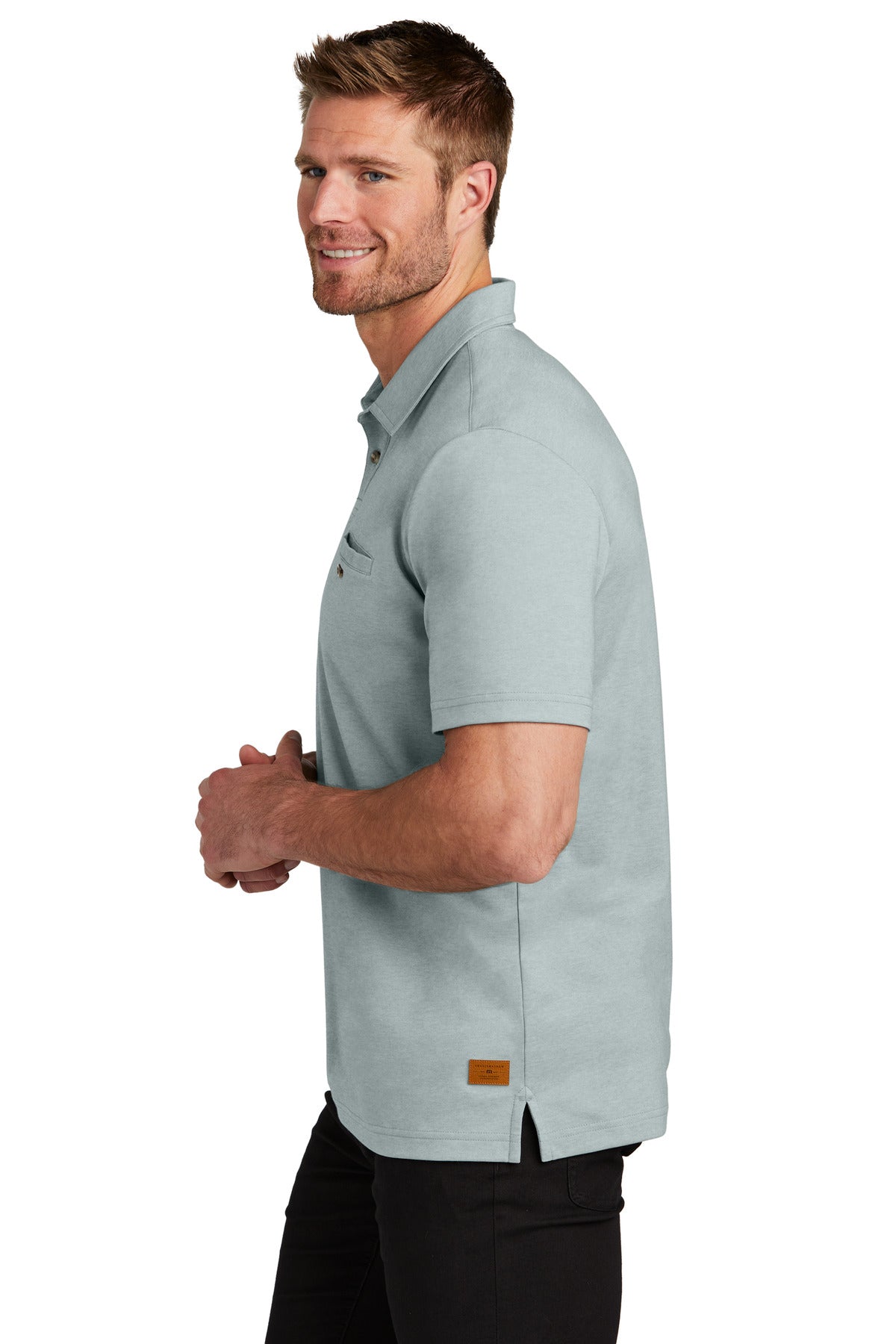TravisMathew Sunsetters Pocket Polo TM1MZ344 - Balsam Green Heather - side