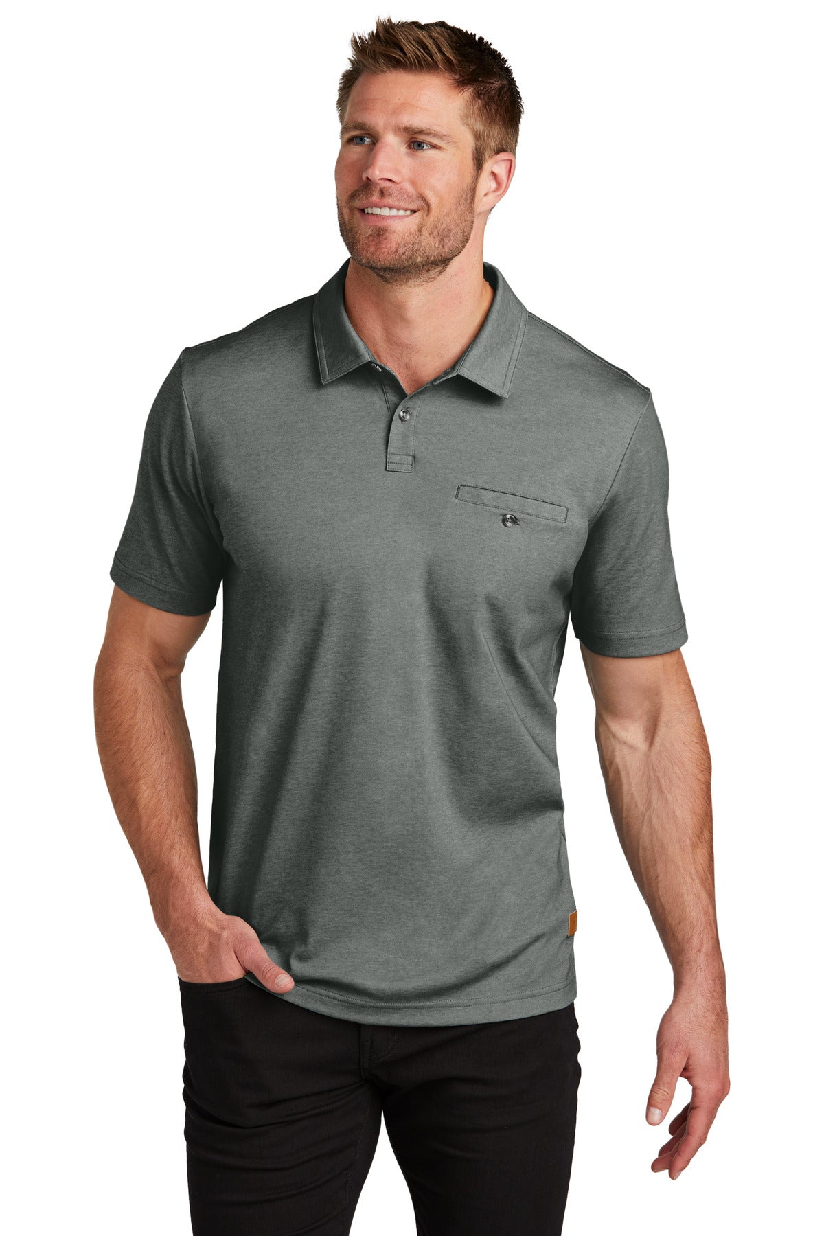 TravisMathew Sunsetters Pocket Polo TM1MZ344 - Black Heather - front