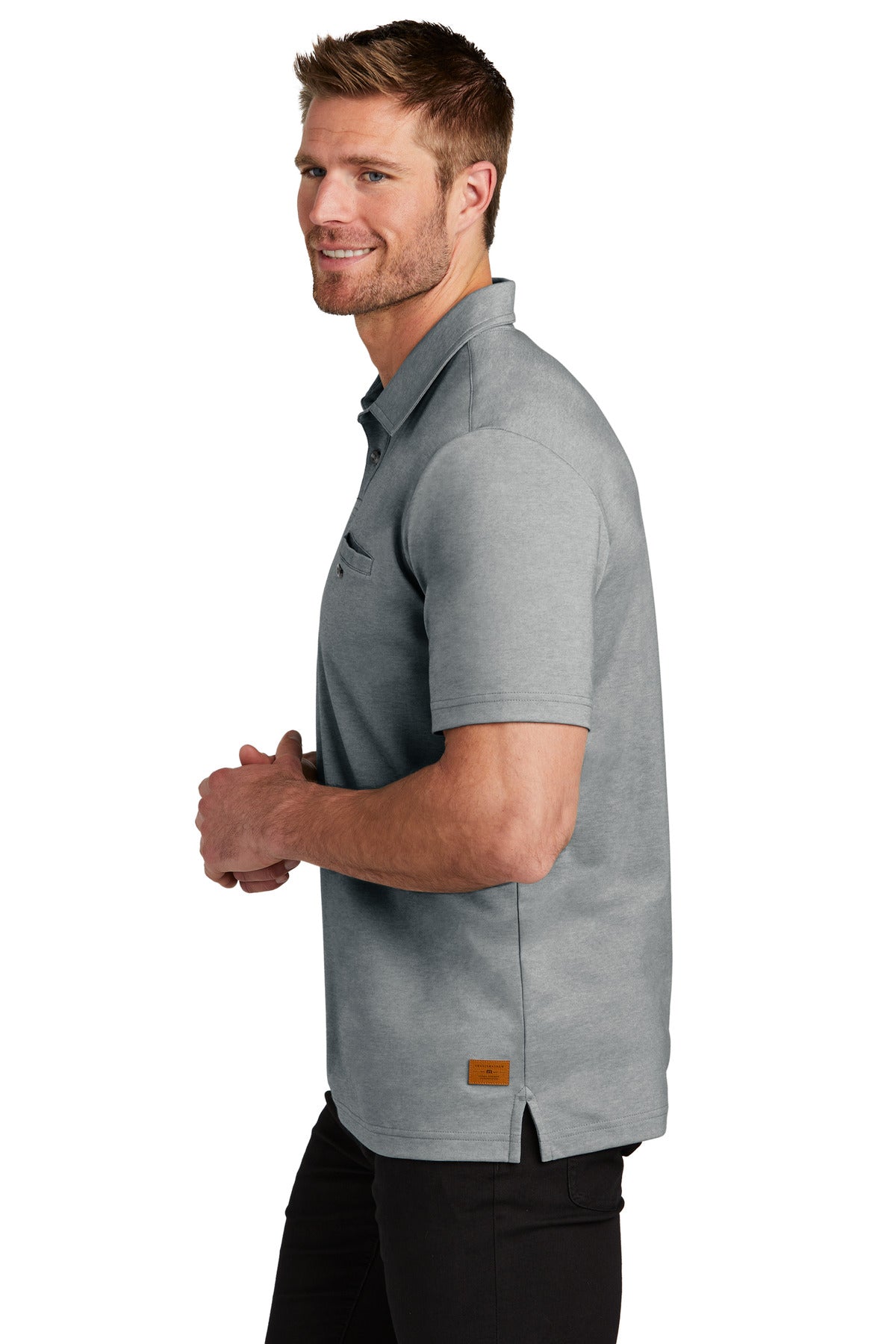 TravisMathew Sunsetters Pocket Polo TM1MZ344 - Grey Heather - side