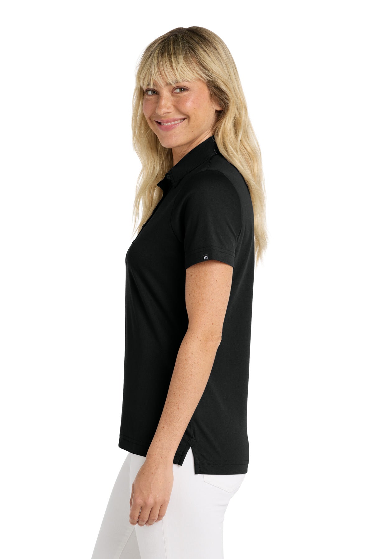 TravisMathew Women's Oceanside Solid Polo TM1WW001 - Black - side