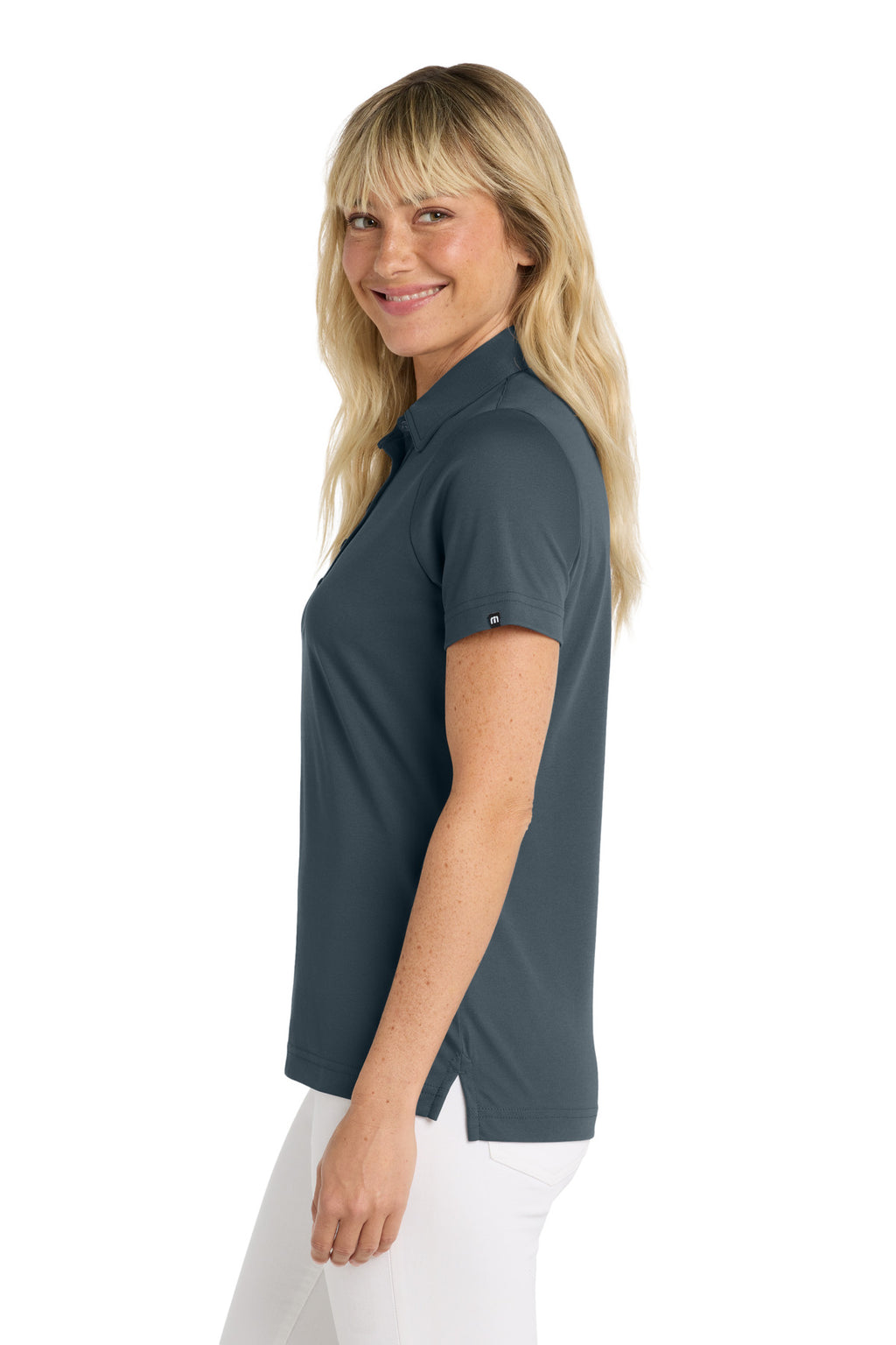 TravisMathew Women's Oceanside Solid Polo TM1WW001 - Blue Nights - side