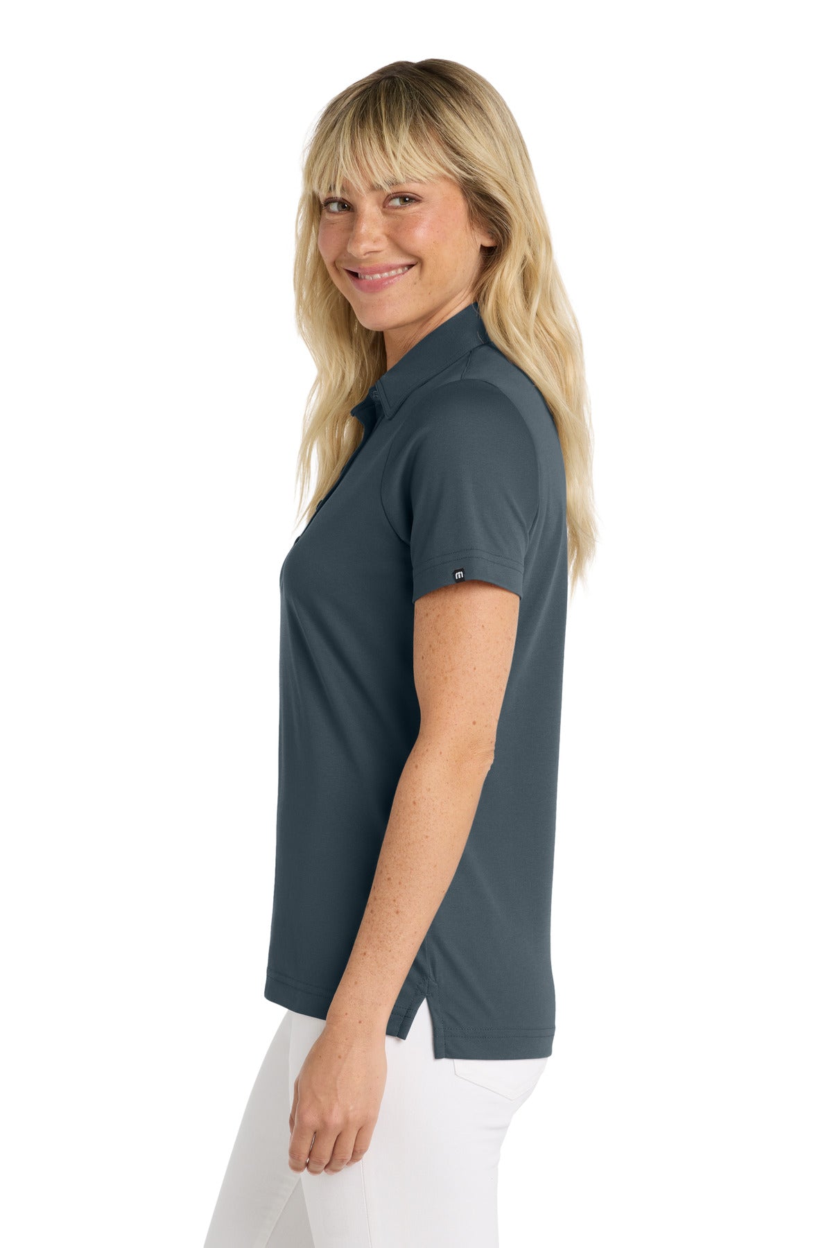 TravisMathew Women's Oceanside Solid Polo TM1WW001 - Blue Nights - side