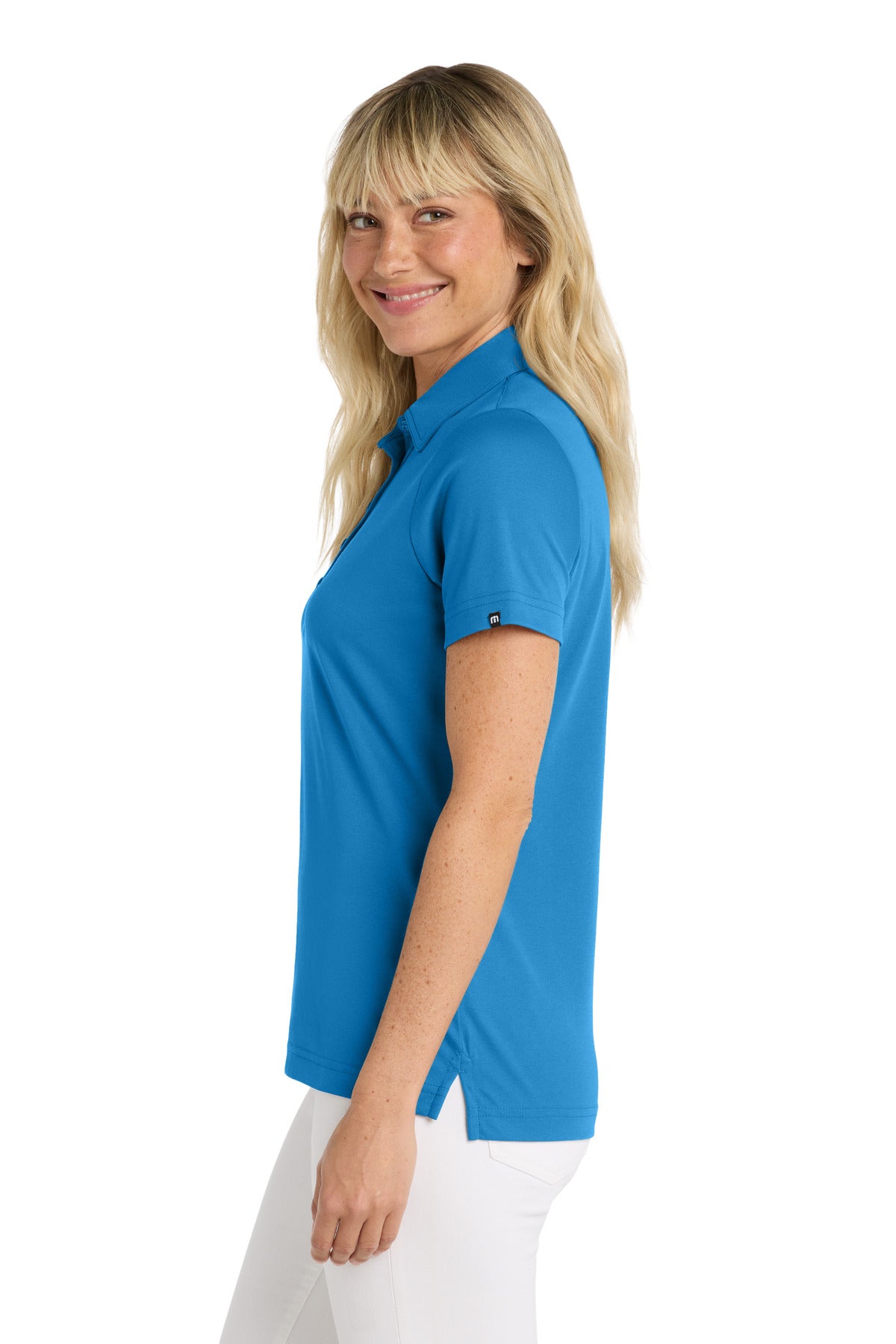TravisMathew Women's Oceanside Solid Polo TM1WW001 - Classic Blue - side