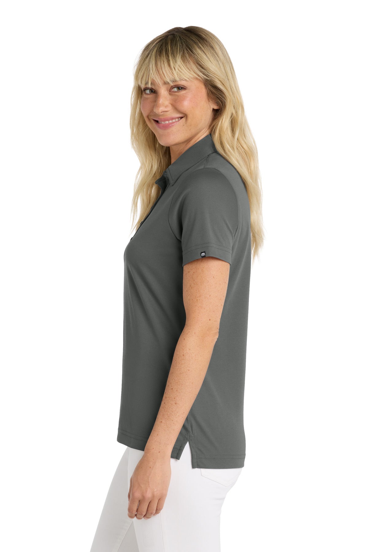 TravisMathew Women's Oceanside Solid Polo TM1WW001 - Quiet Shade Grey - side