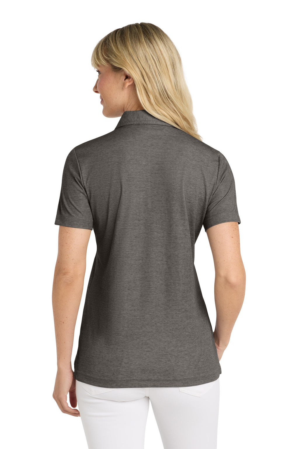 TravisMathew Women's Oceanside Heather Polo TM1WW002 - Black Heather - back