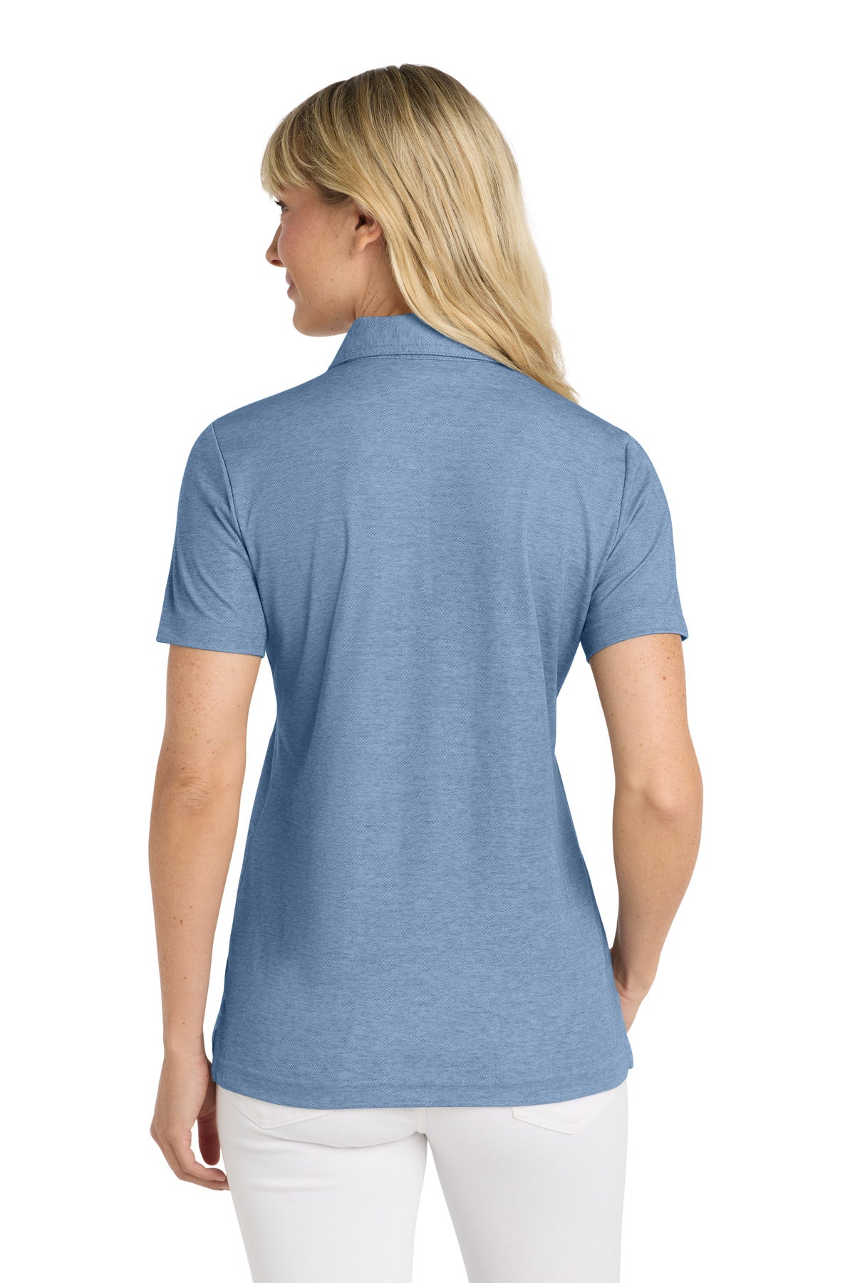 TravisMathew Women's Oceanside Heather Polo TM1WW002 - Classic Blue Heather - back