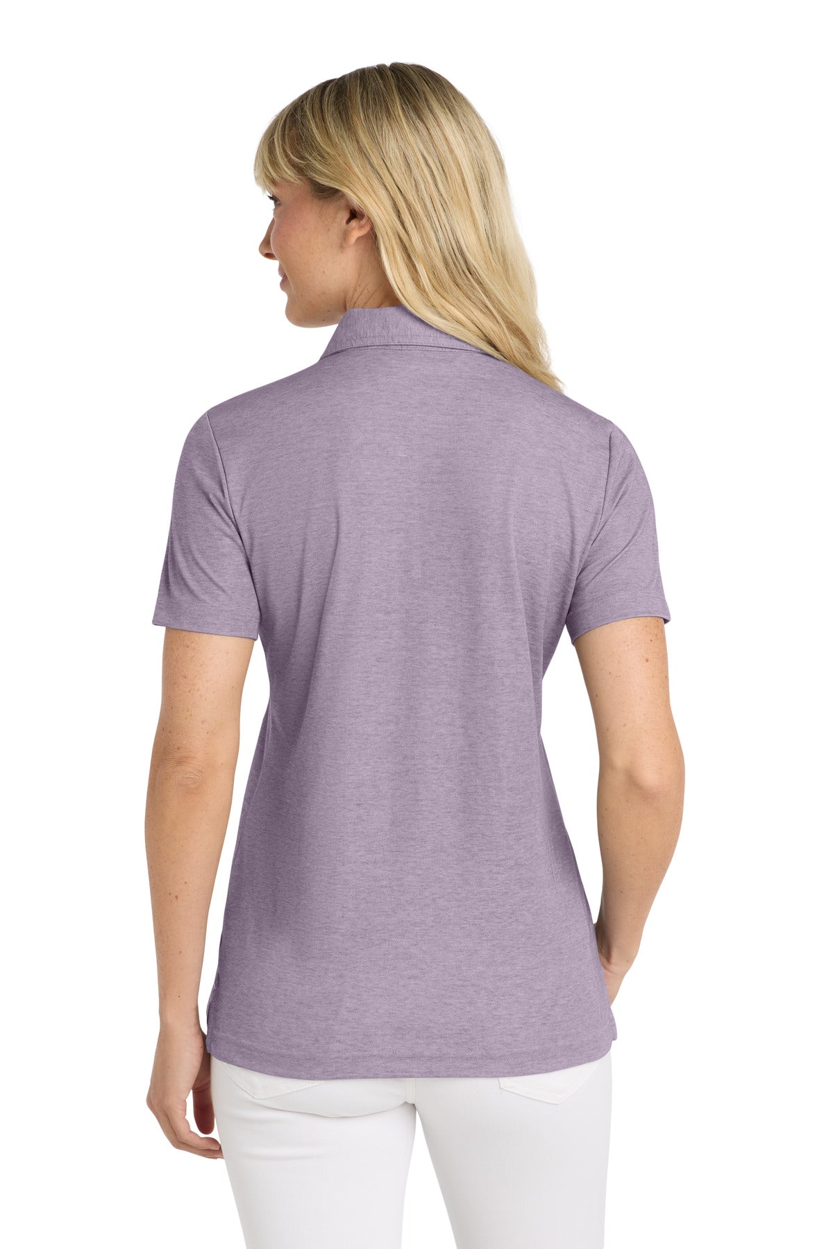 TravisMathew Women's Oceanside Heather Polo TM1WW002 - Purple Sage Heather - back